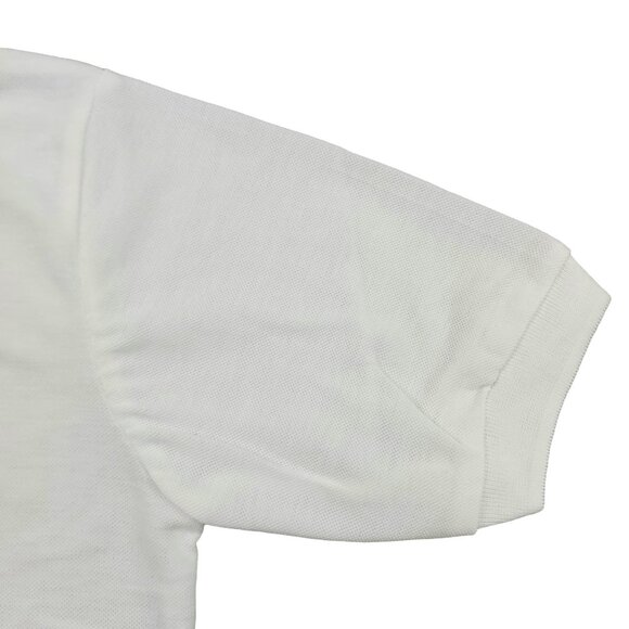 School Uniform Polo Shirt Boys 10 White Short Sleeve Durable Fabric 1/4 Button - Picture 5 of 10